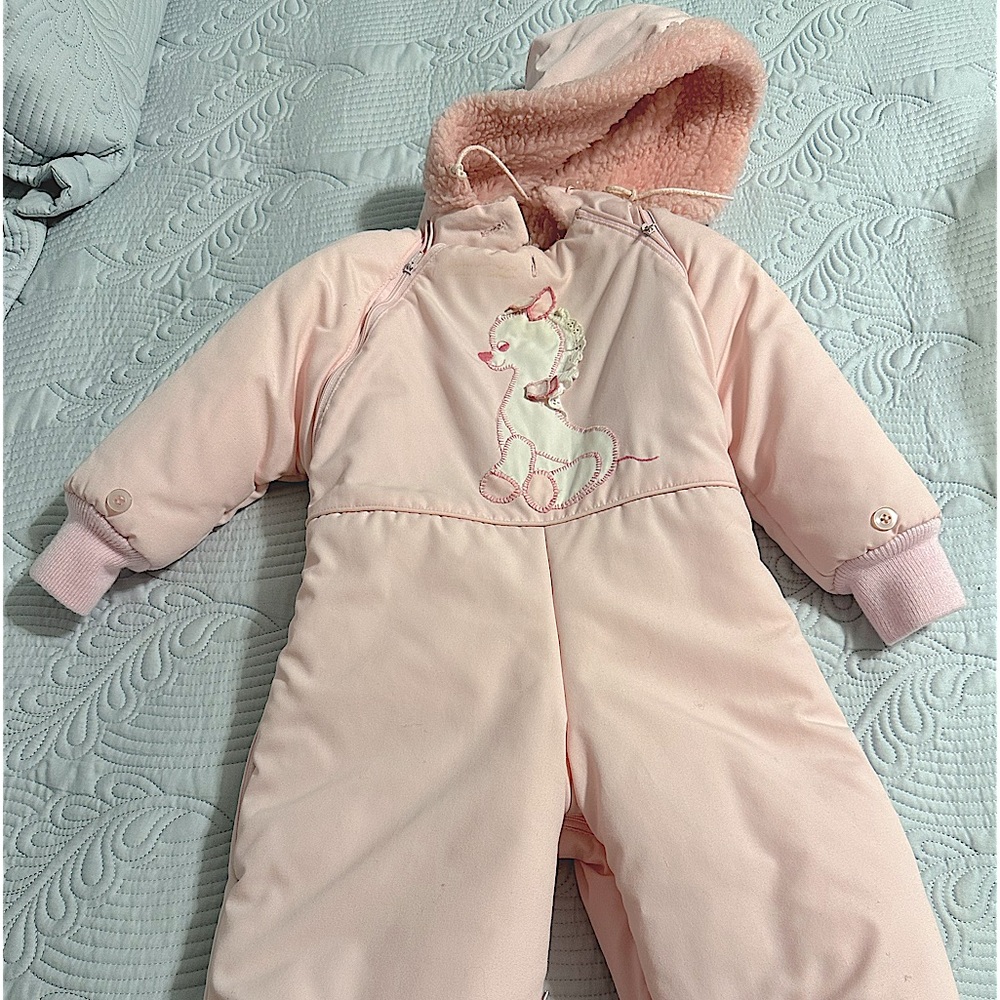Vintage Pink Snowsuit 6-9 mo